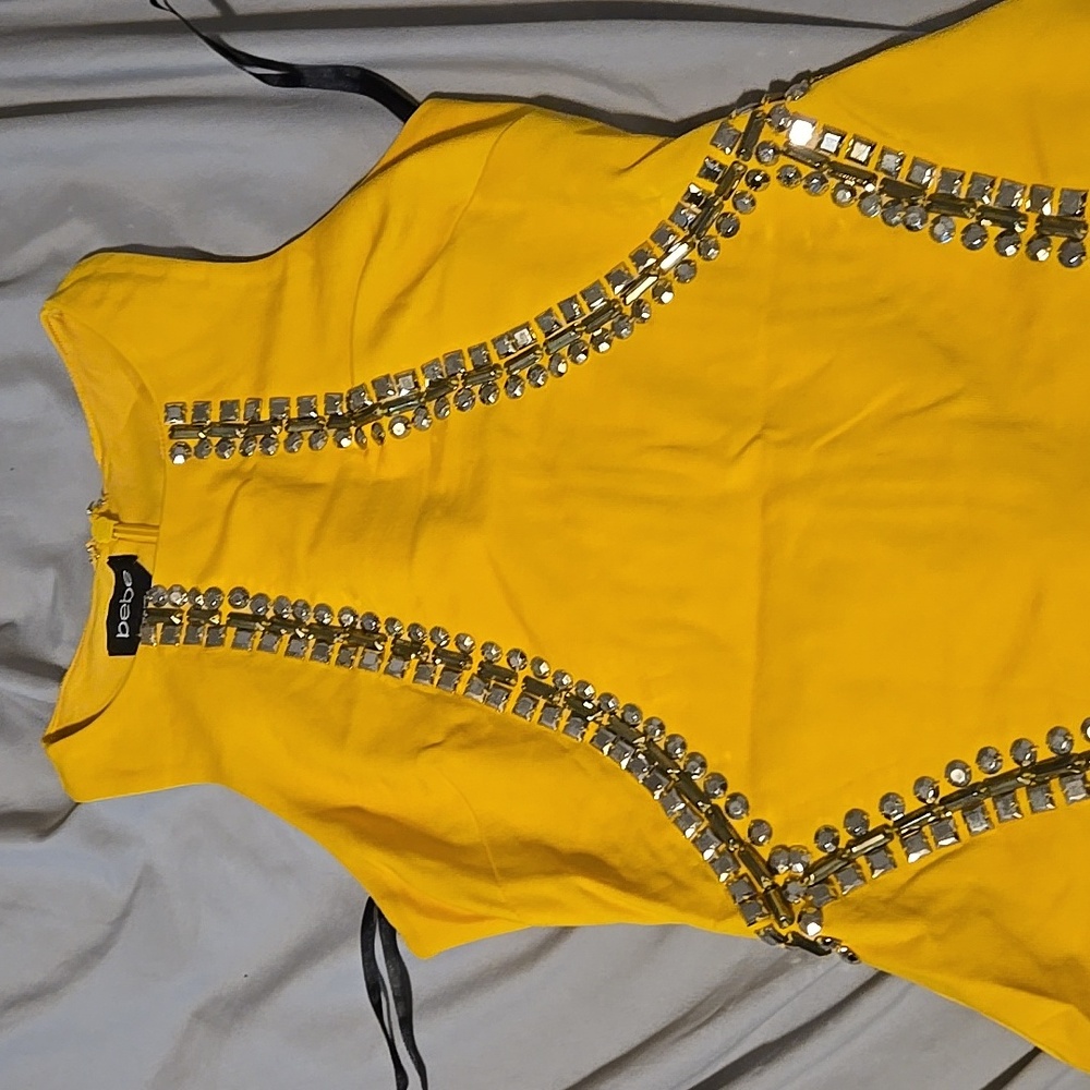 Bebe mustard yellow dress
